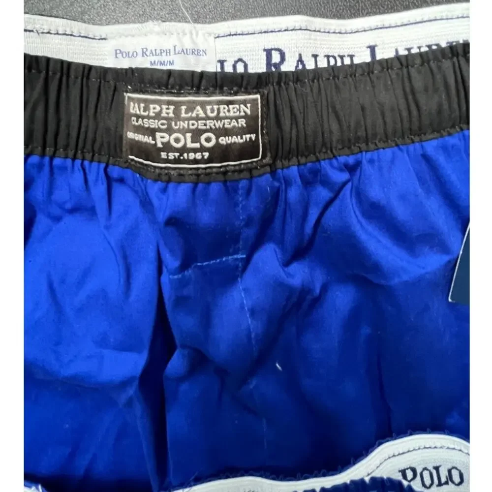 Polo Ralph Lauren Classic Underware Boxers 2 Pair Blue & Black Sz Med - NEW